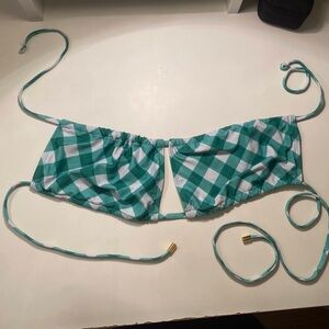Green Checkered Bikini Top